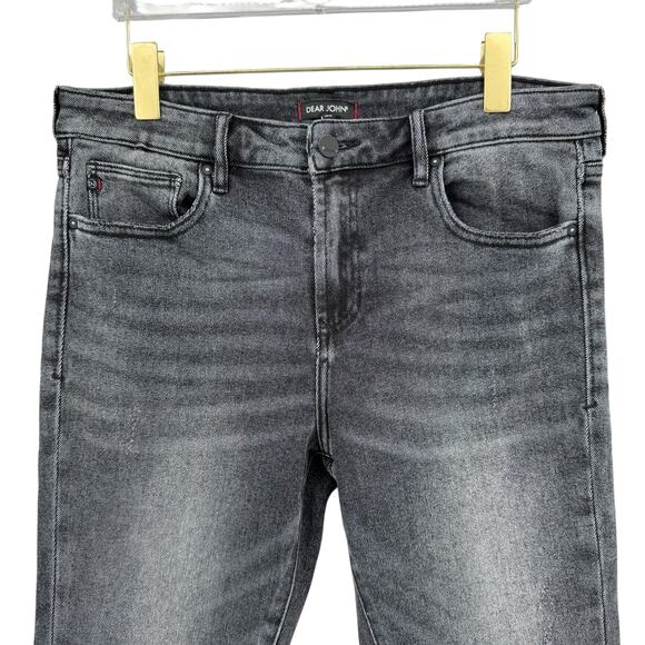 Dear John Gisele Black Quebec Rigid Denim High Waist Raw Hem Slim Skinny Jeans - Picture 5 of 11